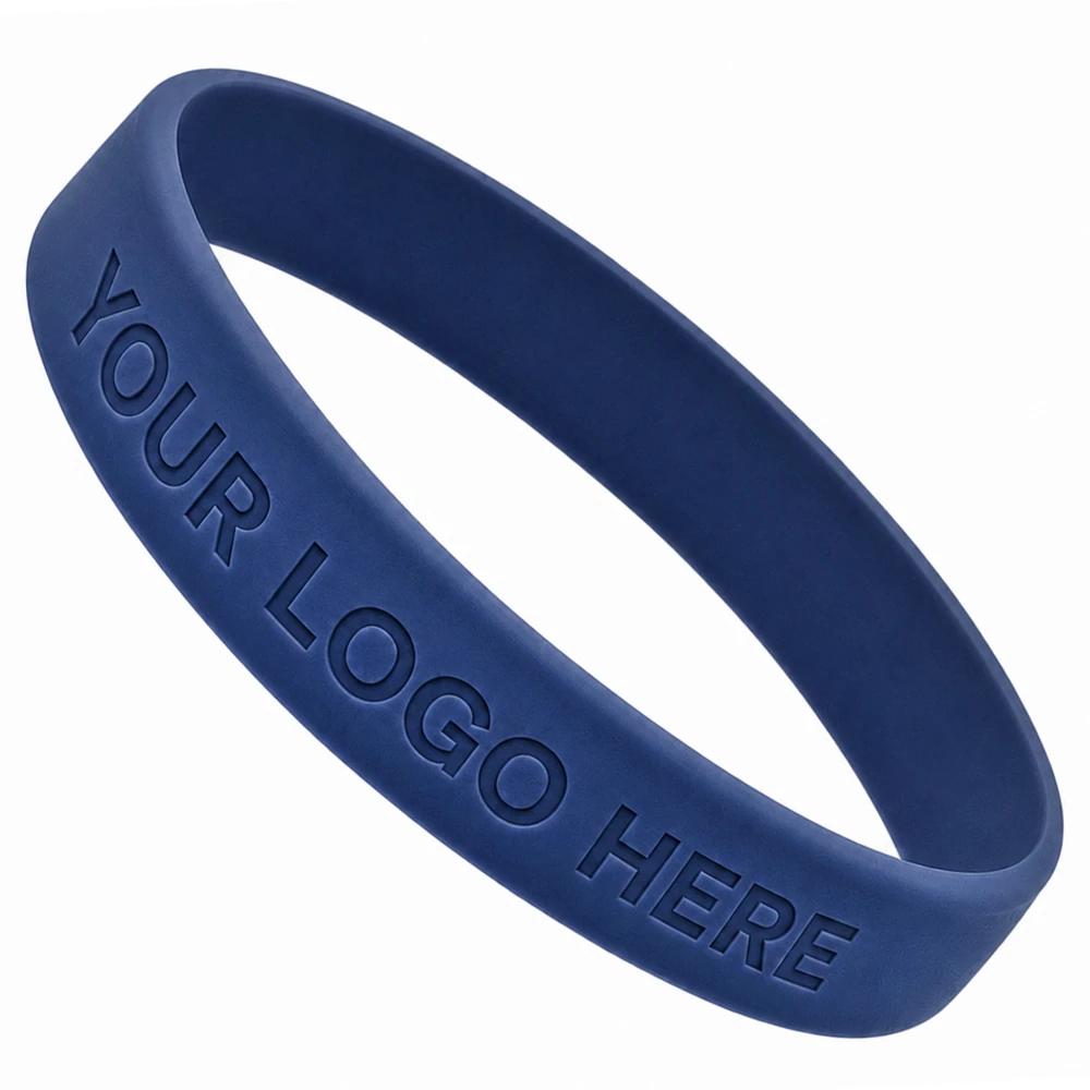 Custom 1/2 Inch Debossed Silicone Wristbands