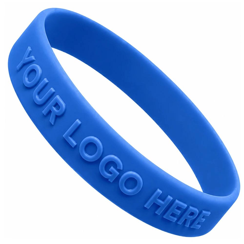 Custom 1/2 Inch Embossed Silicone Wristbands